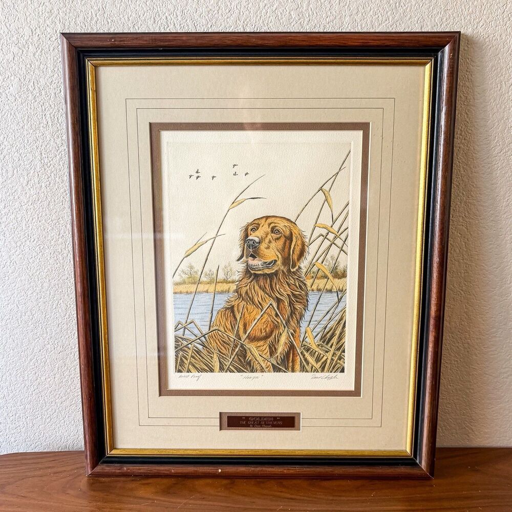 Dave Chapple “Hoagie” Artist Proof Signed Golden Retriever Hunting Dog Print